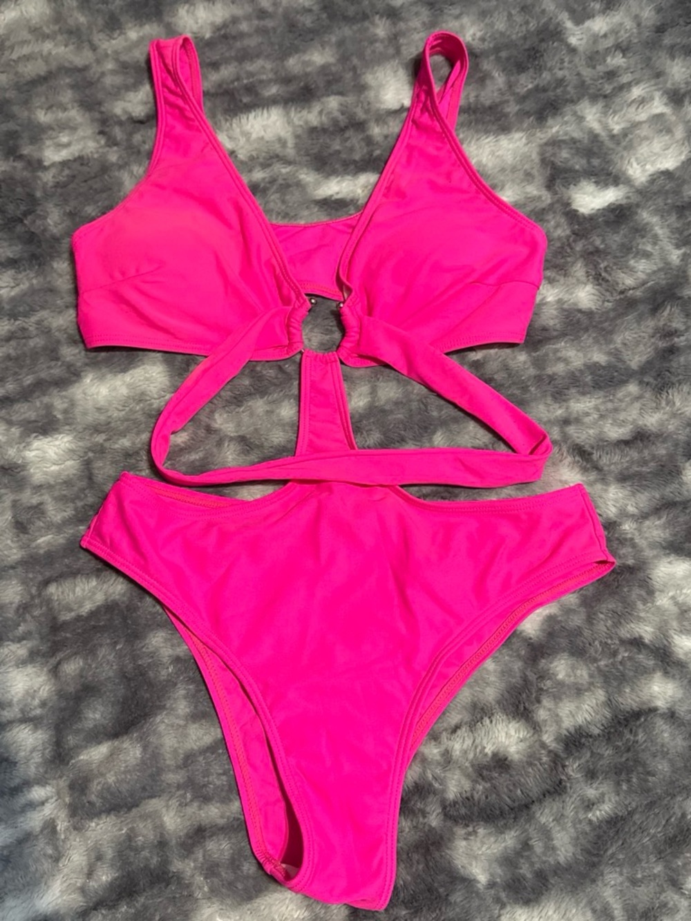 Hot Pink Cutout Bikini Set